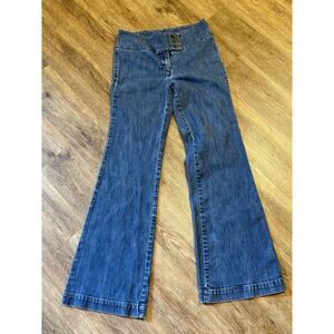 NY&Co Battery Park Wide-Leg Denim Trousers | Size 4 Tall